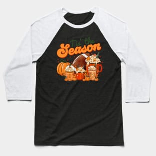 Tis The Season Latte Pumpkin Spice Weather Fall Thanksgiving Baseball T-Shirt